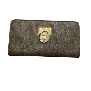 Michael Kors Dark Brown Wallet with Gold Accent